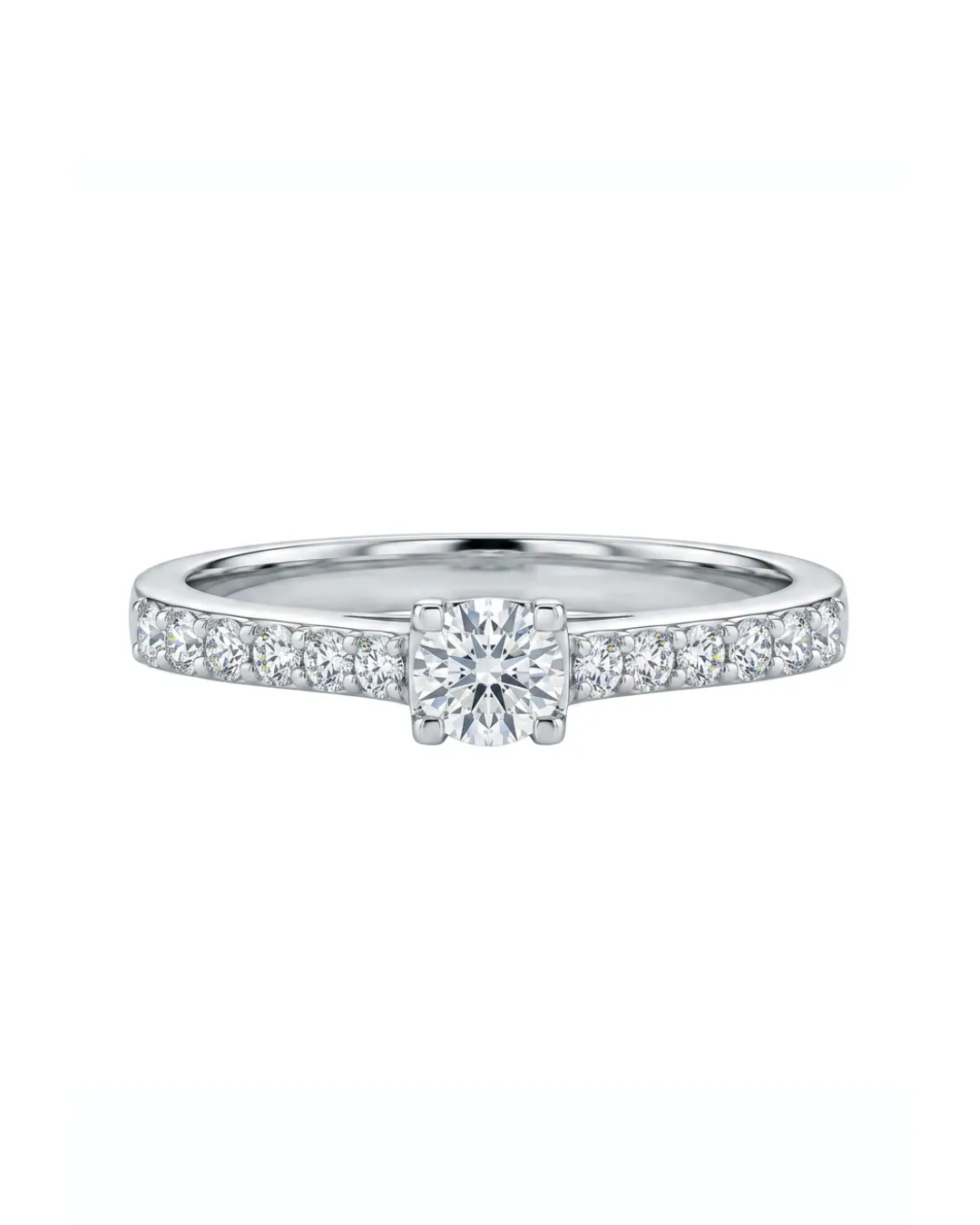 Solitario Reno Preziosi in oro bianco 18kt con diamante da 0,22 carati