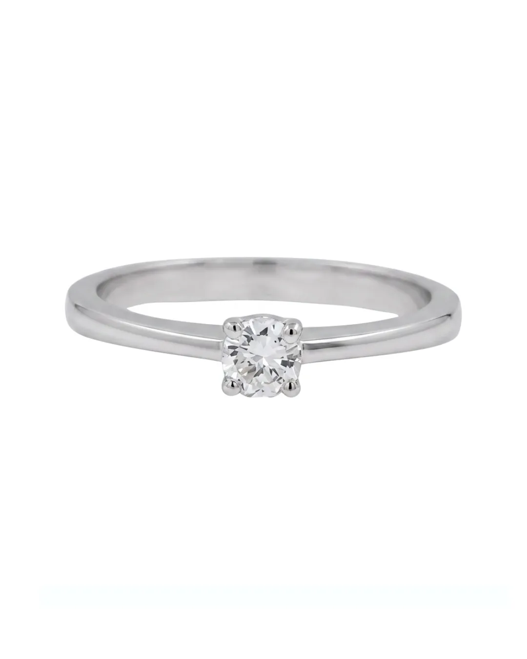 Solitario in oro bianco 18kt con diamante da 0,20 carati
