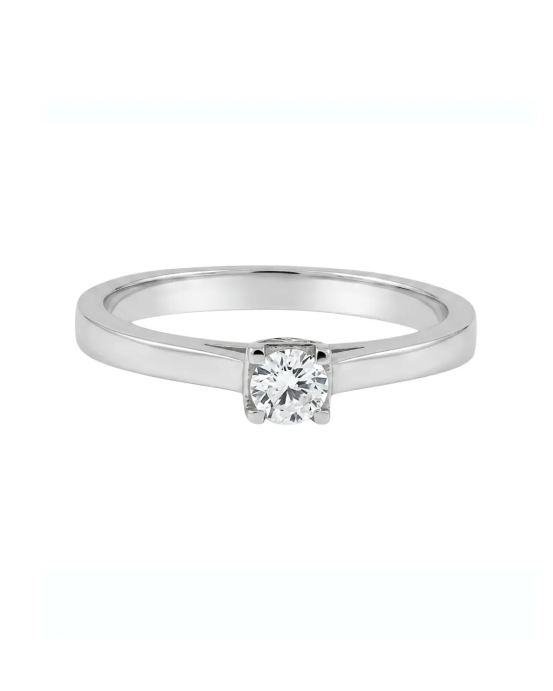 Solitario Reno Preziosi in oro bianco 18kt con diamante da 0,15 carati