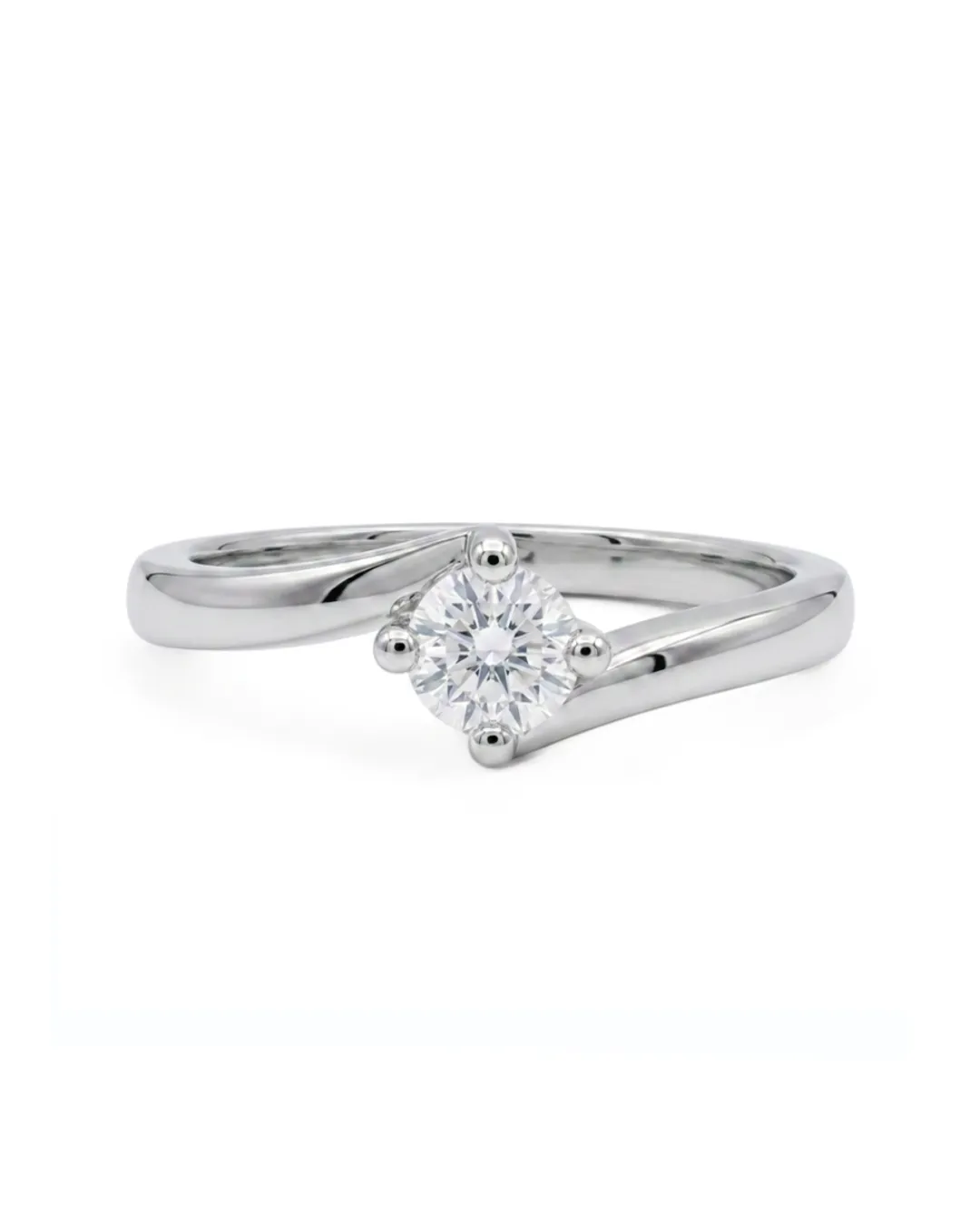 Solitario in oro bianco 18kt con diamante da 0,31 carati