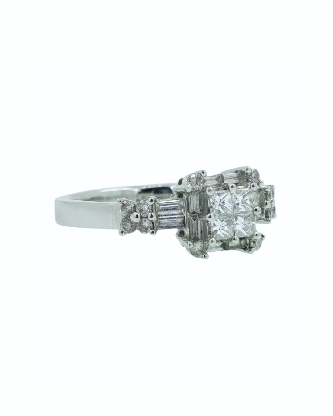 Anello in oro bianco 18kt con diamanti naturali, diamanti da 0,40 carati, foto 2 di 4