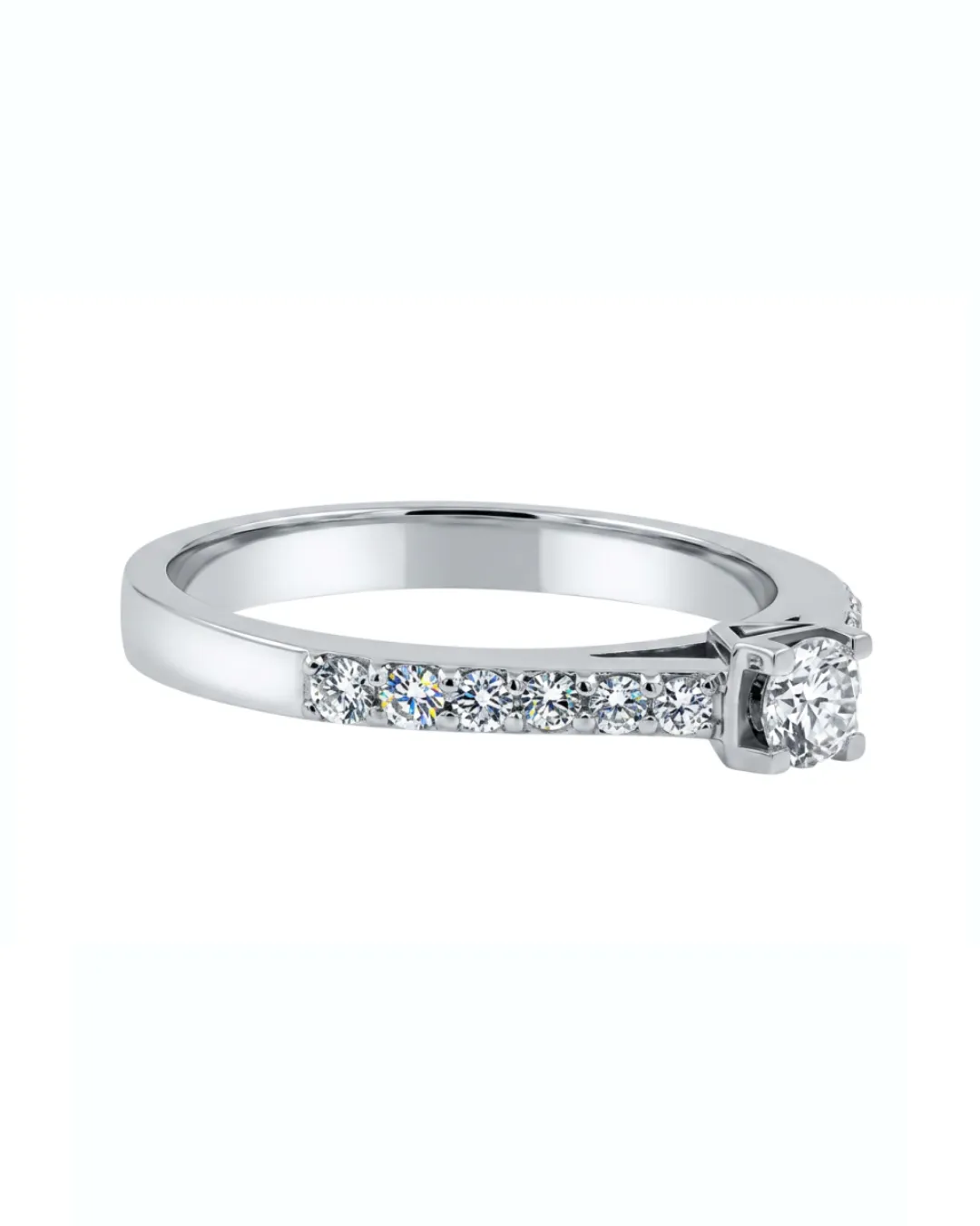 Solitario Reno Preziosi in oro bianco 18kt con diamante da 0,22 carati — vista 2