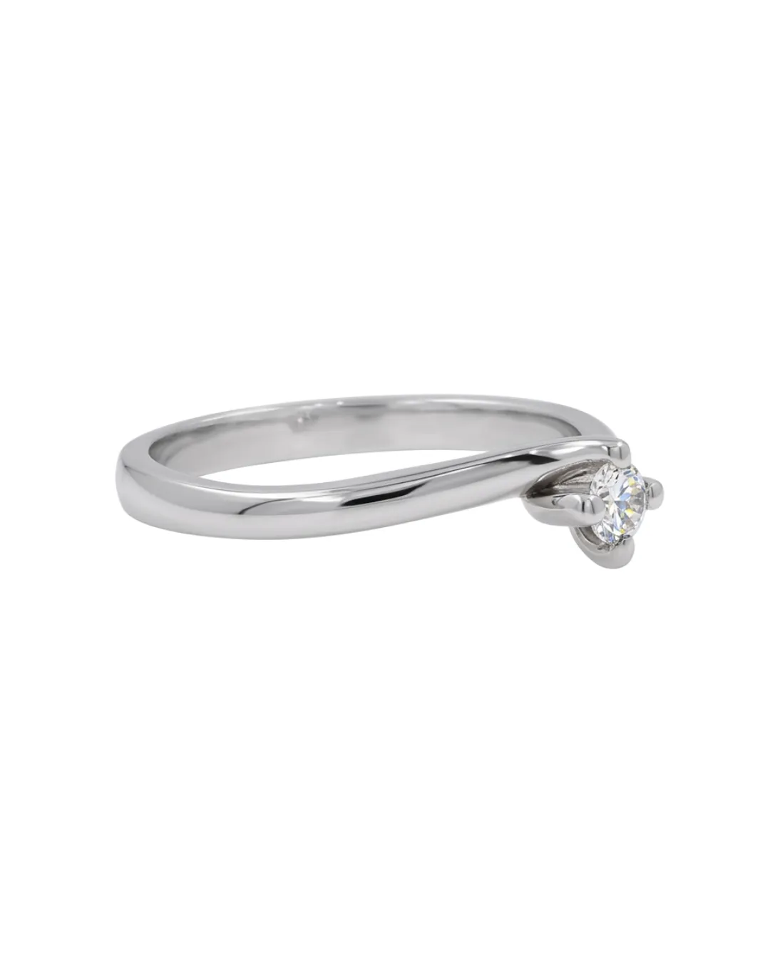 Solitario in oro bianco 18kt con diamante da 0,12 carati — vista 2
