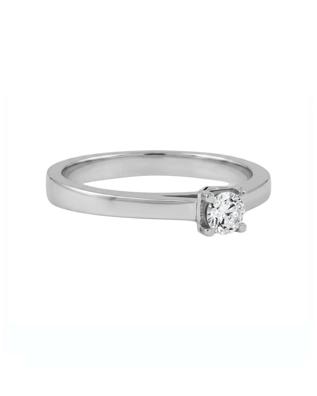 Solitario Reno Preziosi in oro bianco 18kt con diamante da 0,15 carati — vista 2