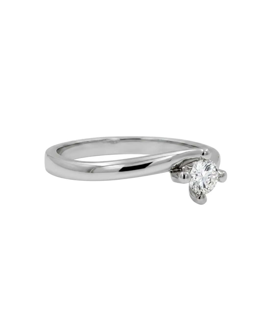 Solitario in oro bianco 18kt con diamante da 0,31 carati — vista 2