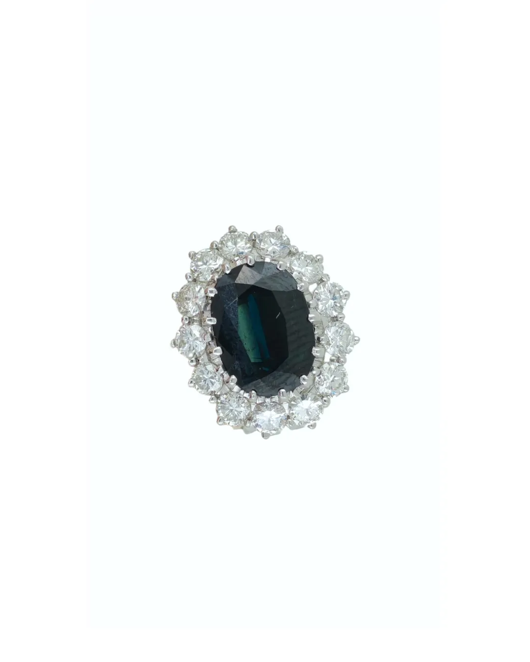 Orecchini in oro bianco 18kt con zaffiri e diamanti, foto 3 di 3