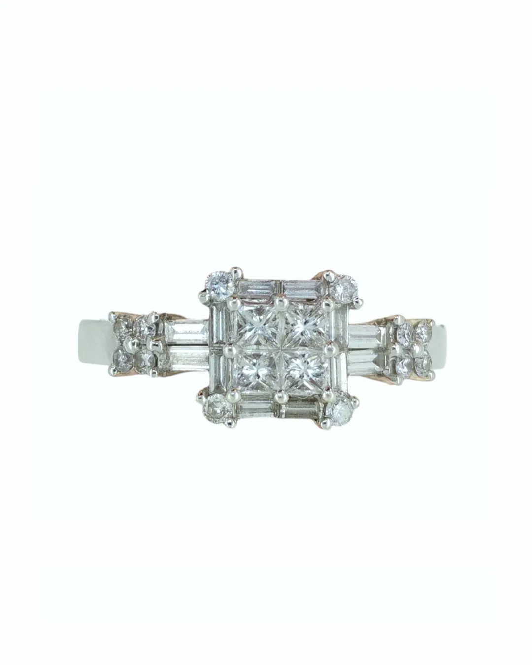 Anello in oro bianco 18kt con diamanti naturali, diamanti da 0,40 carati, foto 3 di 4