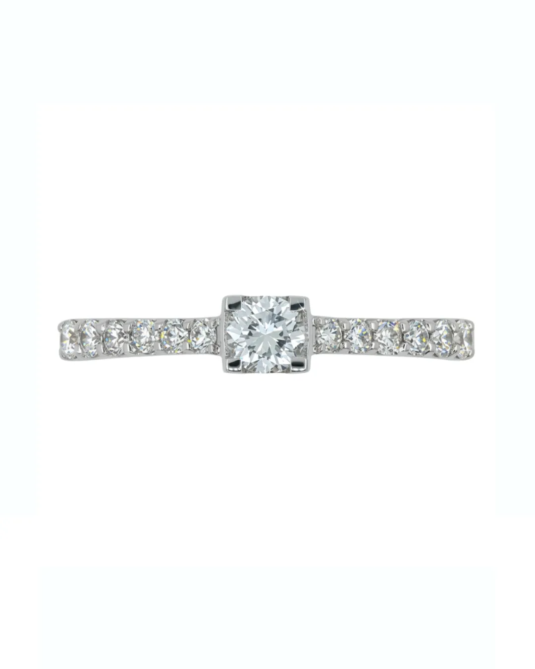 Solitario Reno Preziosi in oro bianco 18kt con diamante da 0,22 carati — vista 3