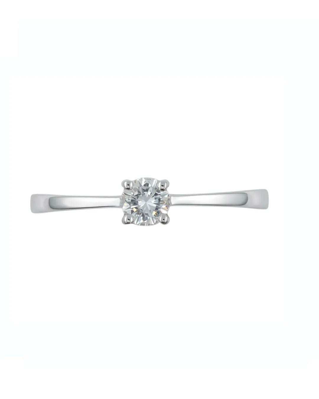 Solitario in oro bianco 18kt con diamante da 0,20 carati — vista 3