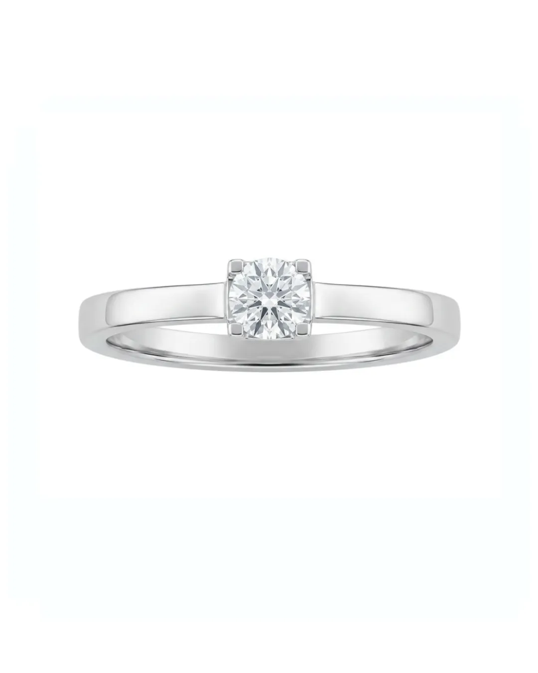Solitario Reno Preziosi in oro bianco 18kt con diamante da 0,15 carati — vista 3