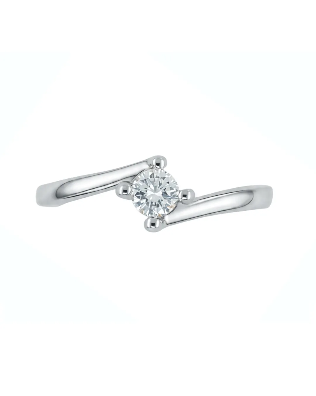 Solitario in oro bianco 18kt con diamante da 0,19 carati — vista 3