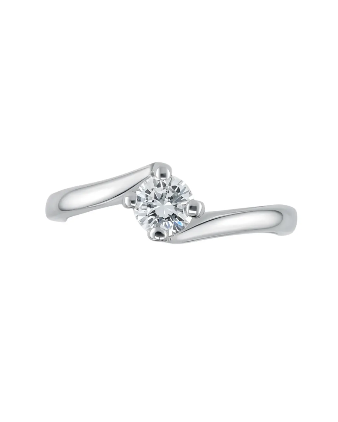 Solitario in oro bianco 18kt con diamante da 0,31 carati — vista 3