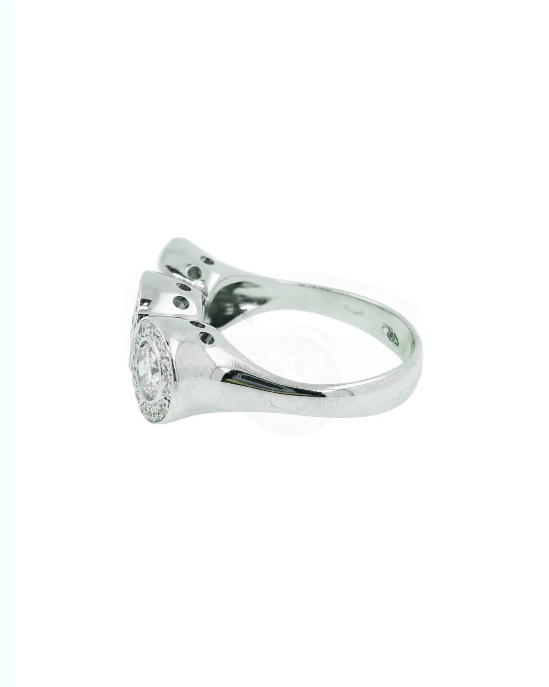 Anello trilogy in oro bianco 18kt con diamanti naturali, foto 4 di 4
