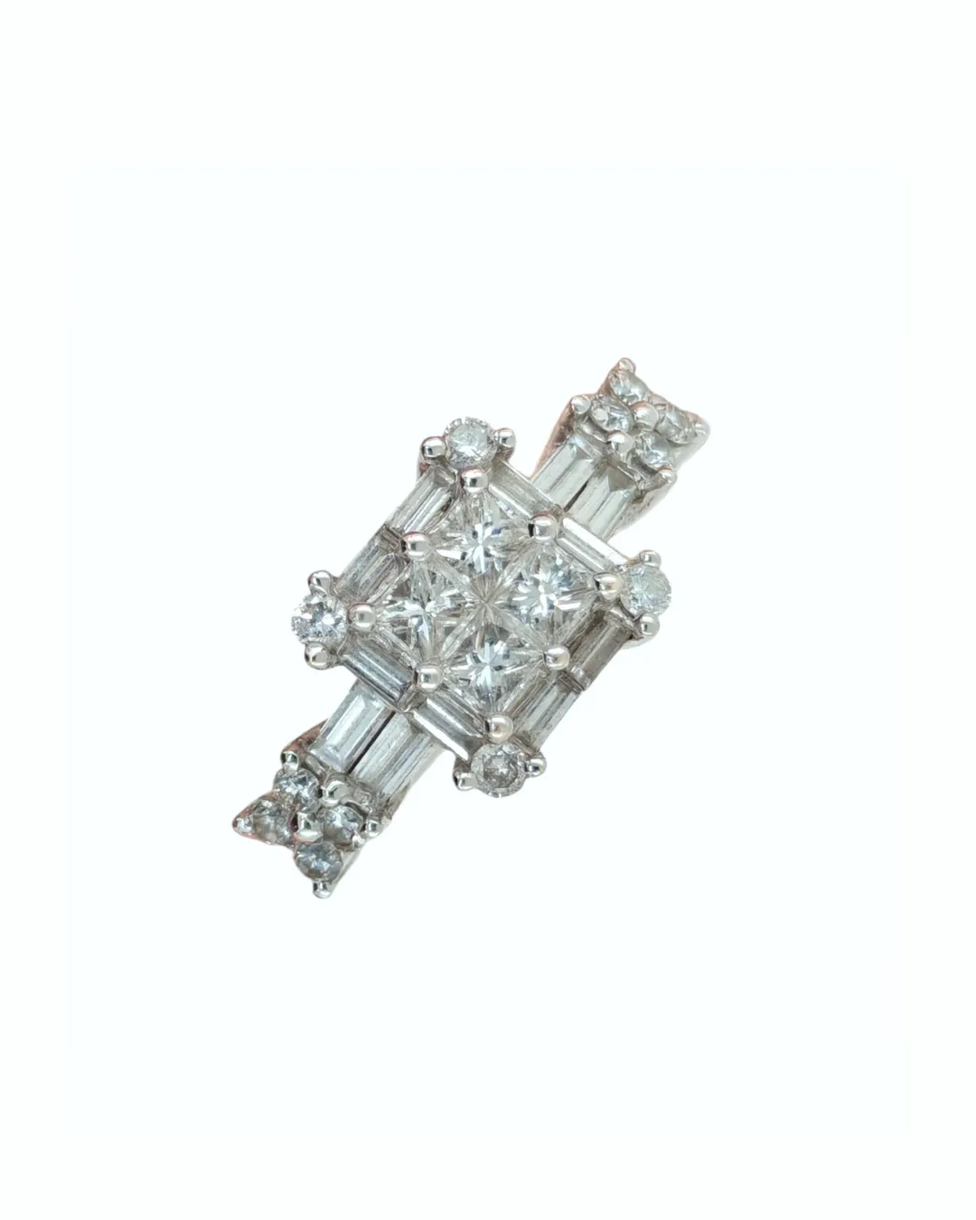 Anello in oro bianco 18kt con diamanti naturali, diamanti da 0,40 carati, foto 4 di 4