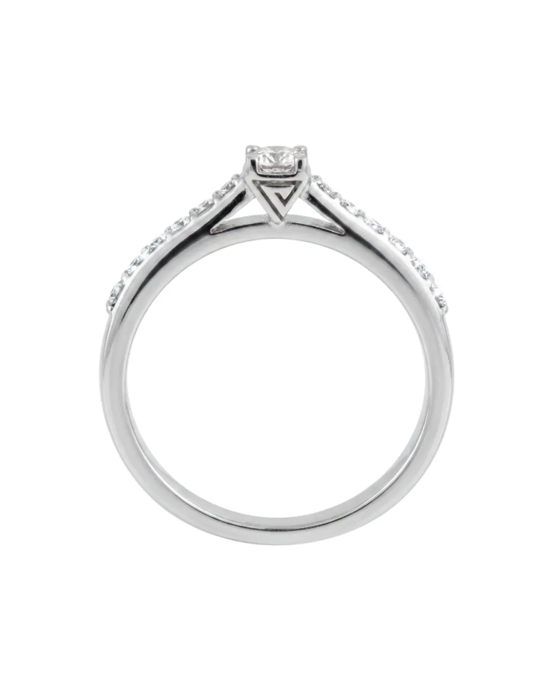 Solitario Reno Preziosi in oro bianco 18kt con diamante da 0,22 carati — vista 4