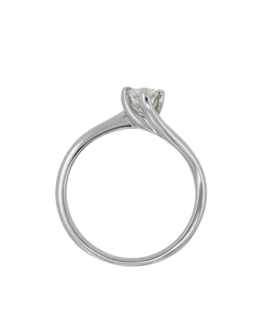 Solitario in oro bianco 18kt con diamante centrale da 0,26 carati — vista 4