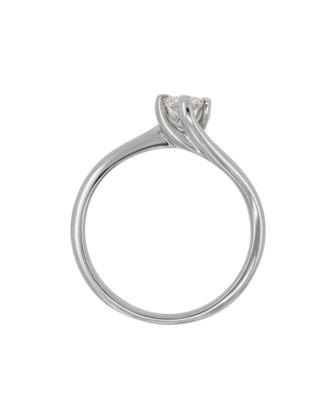 Solitario in oro bianco 18kt con diamante da 0,12 carati — vista 4