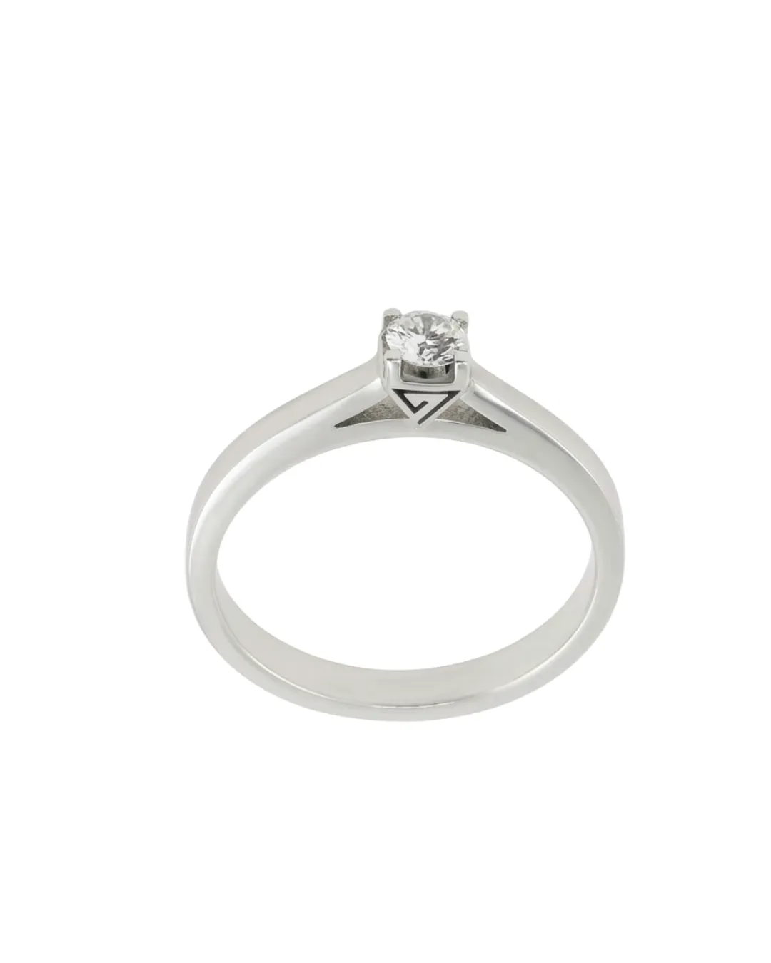Solitario Reno Preziosi in oro bianco 18kt con diamante da 0,15 carati — vista 4