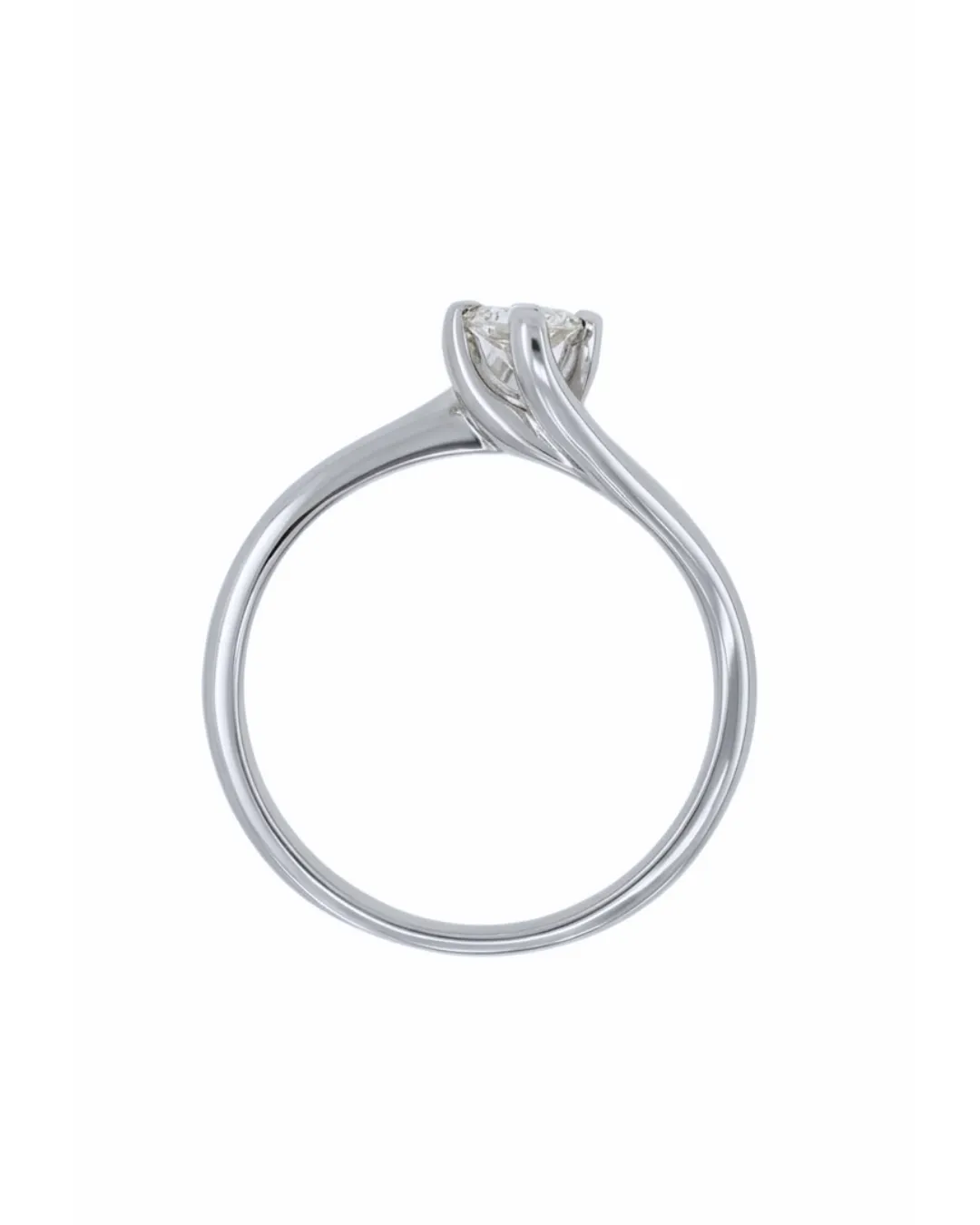 Solitario in oro bianco 18kt con diamante da 0,19 carati — vista 4