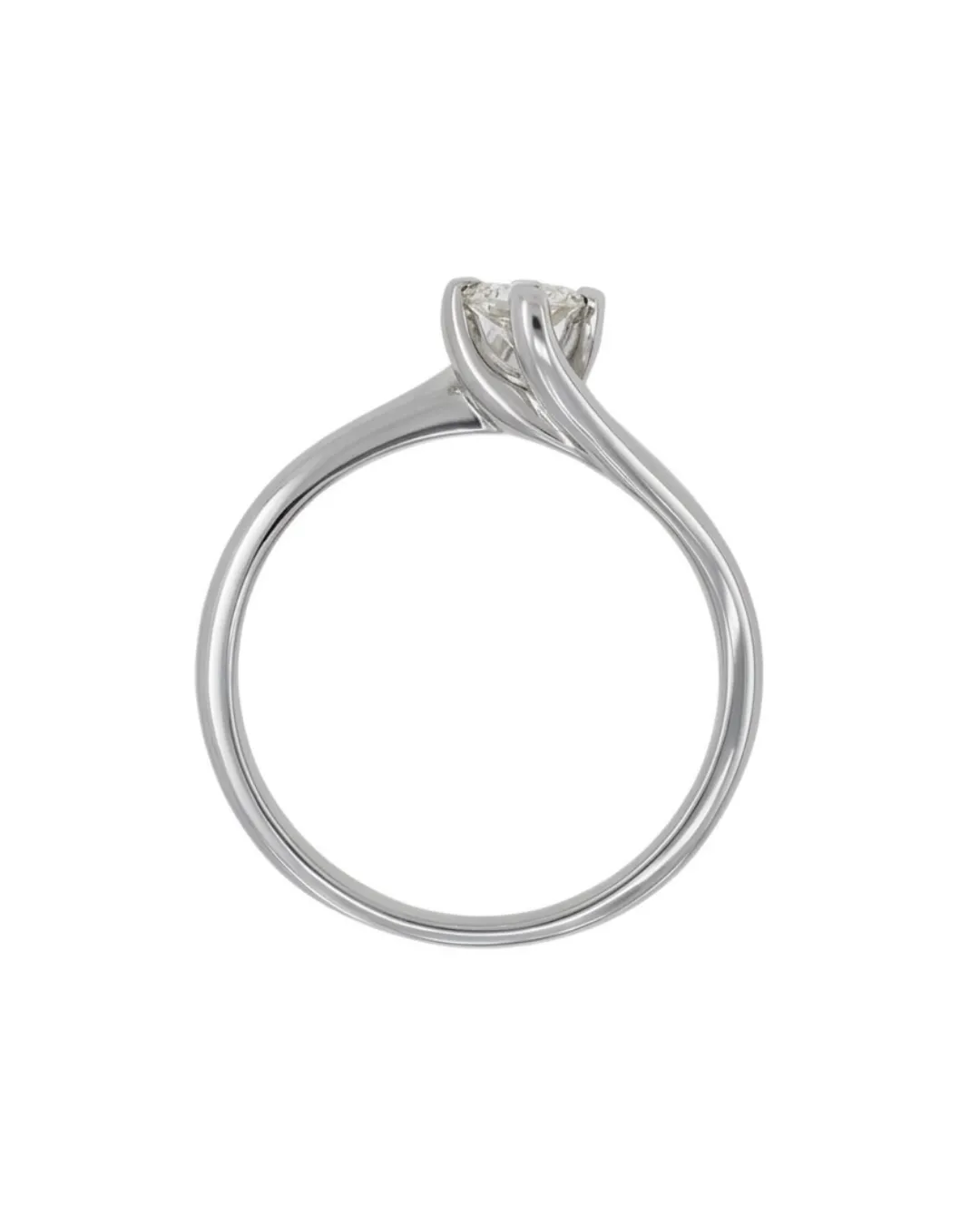 Solitario in oro bianco 18kt con diamante da 0,31 carati — vista 4
