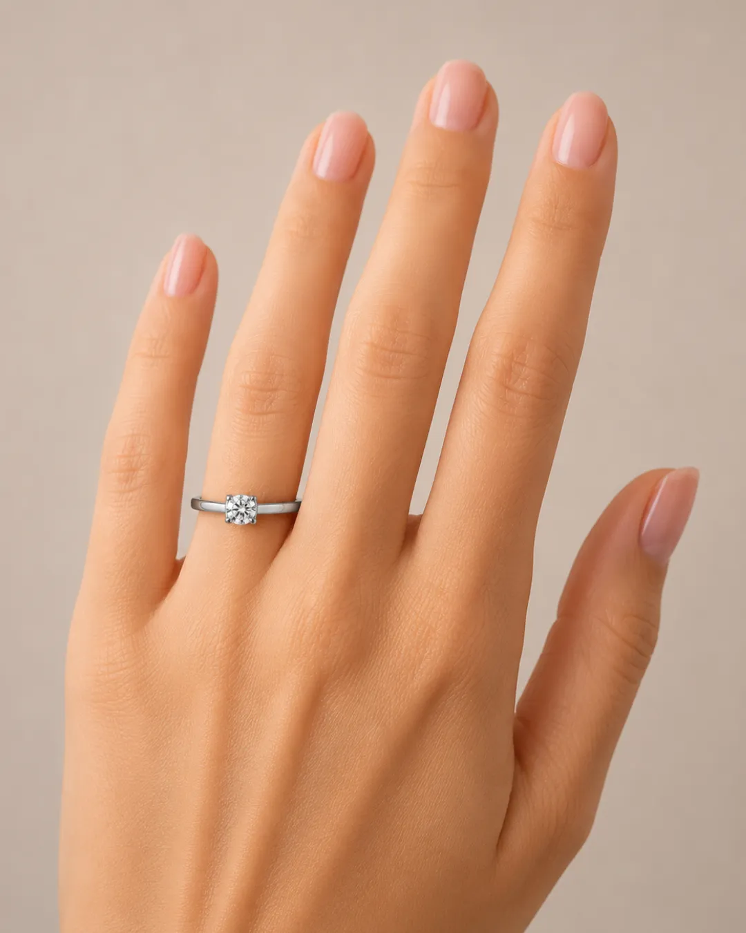 Solitario Reno Preziosi in oro bianco 18kt con diamante da 0,15 carati — vista 5