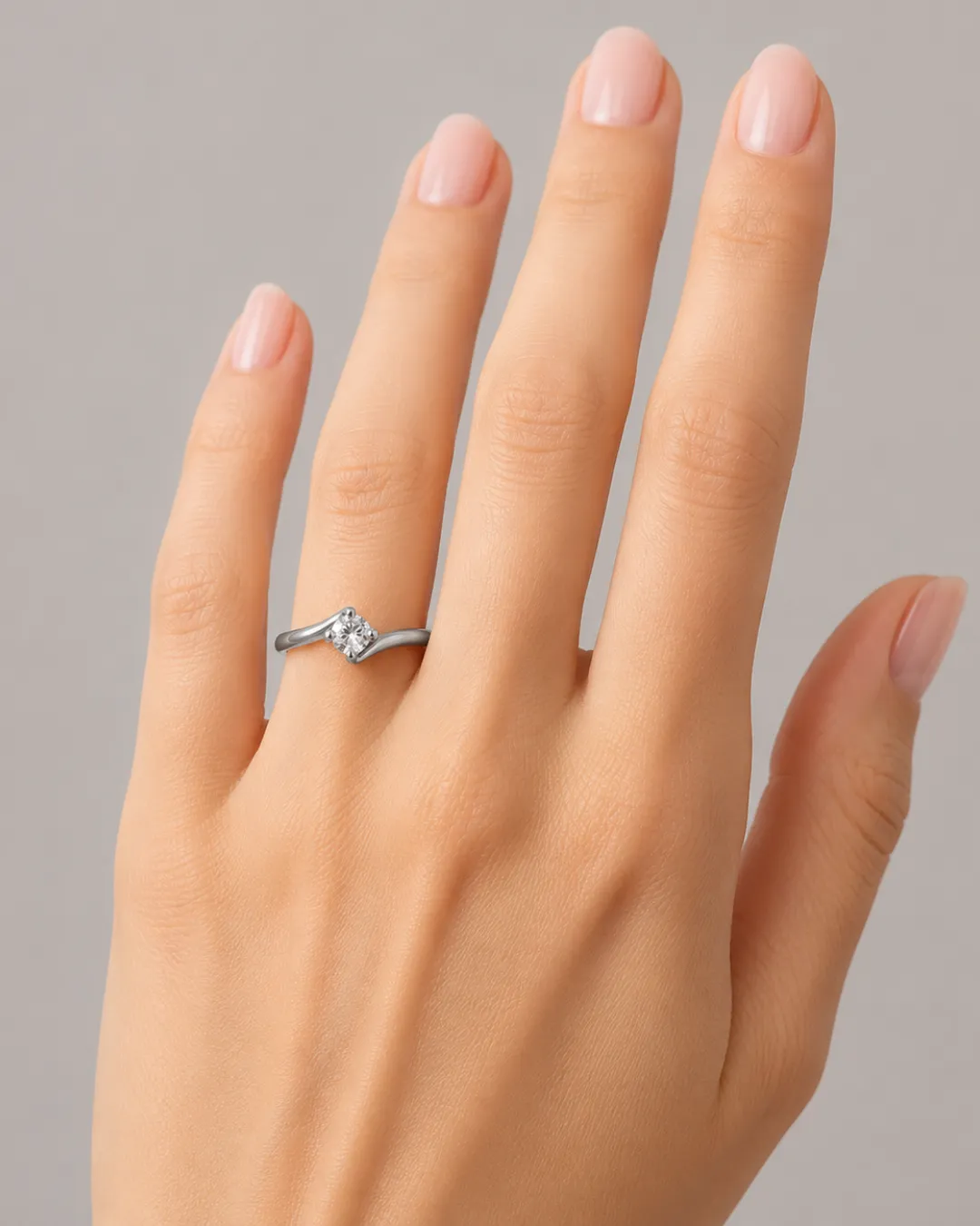 Solitario in oro bianco 18kt con diamante da 0,31 carati — vista 5