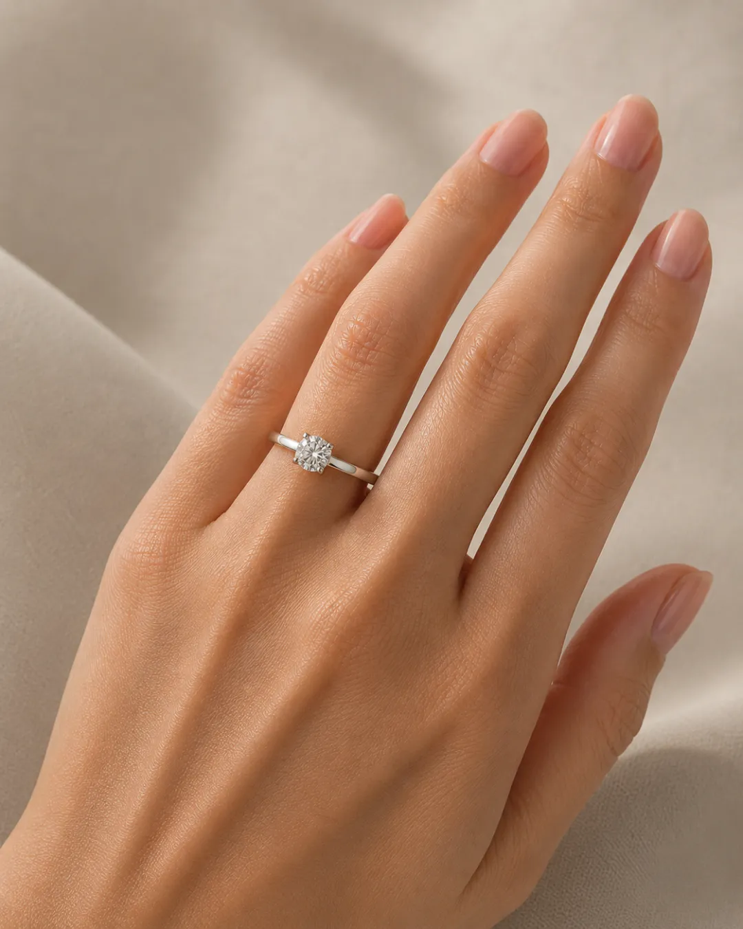 Solitario Reno Preziosi in oro bianco 18kt con diamante da 0,50 carati — vista 5