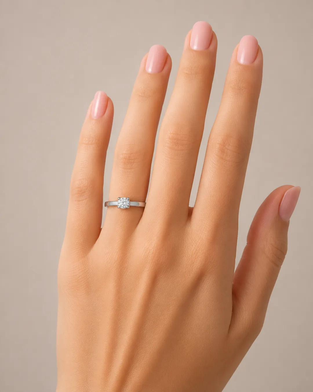 Solitario Reno Preziosi in oro bianco 18kt con diamante da 0,27 carati — vista 5