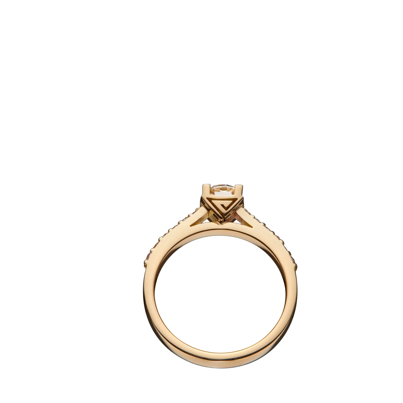 Solitario Reno Preziosi in oro giallo 18kt con diamante da 0,50 carati — vista 4