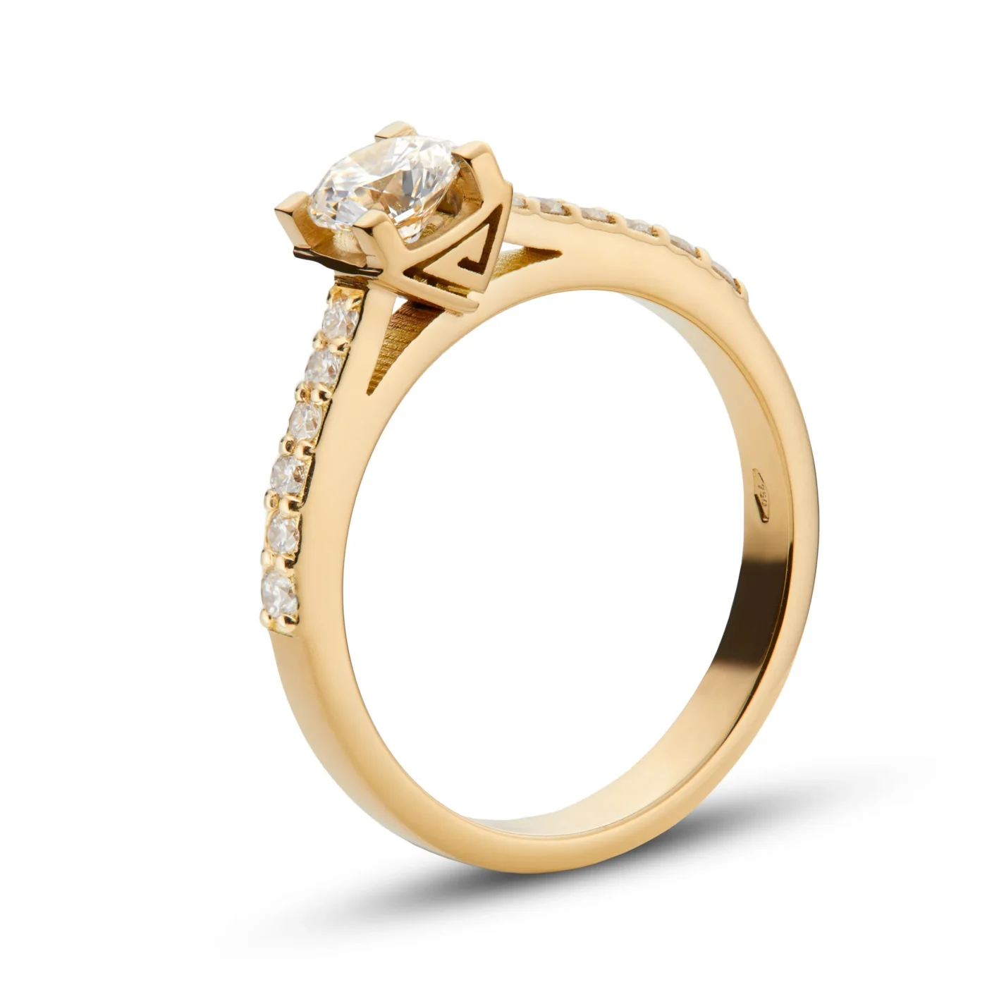Solitario Reno Preziosi in oro giallo 18kt con diamante da 0,50 carati — vista 5