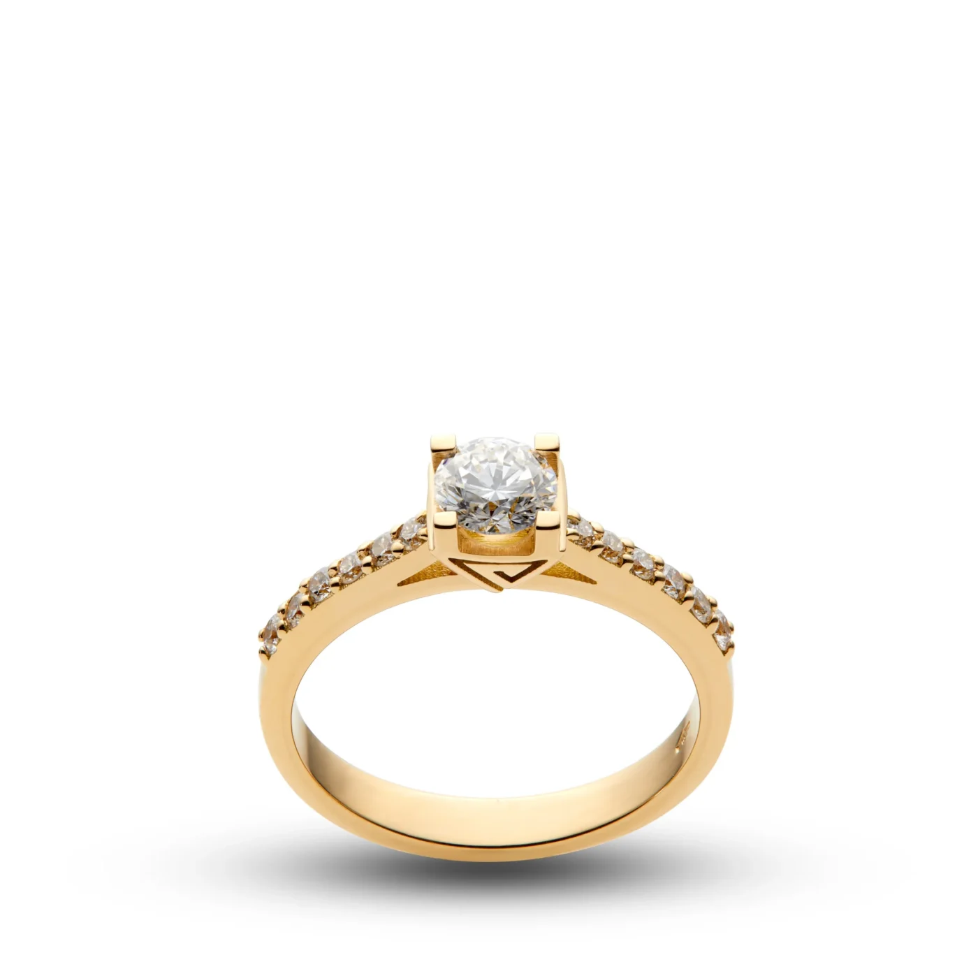 Solitario Reno Preziosi in oro giallo 18kt con diamante da 0,50 carati — vista 2