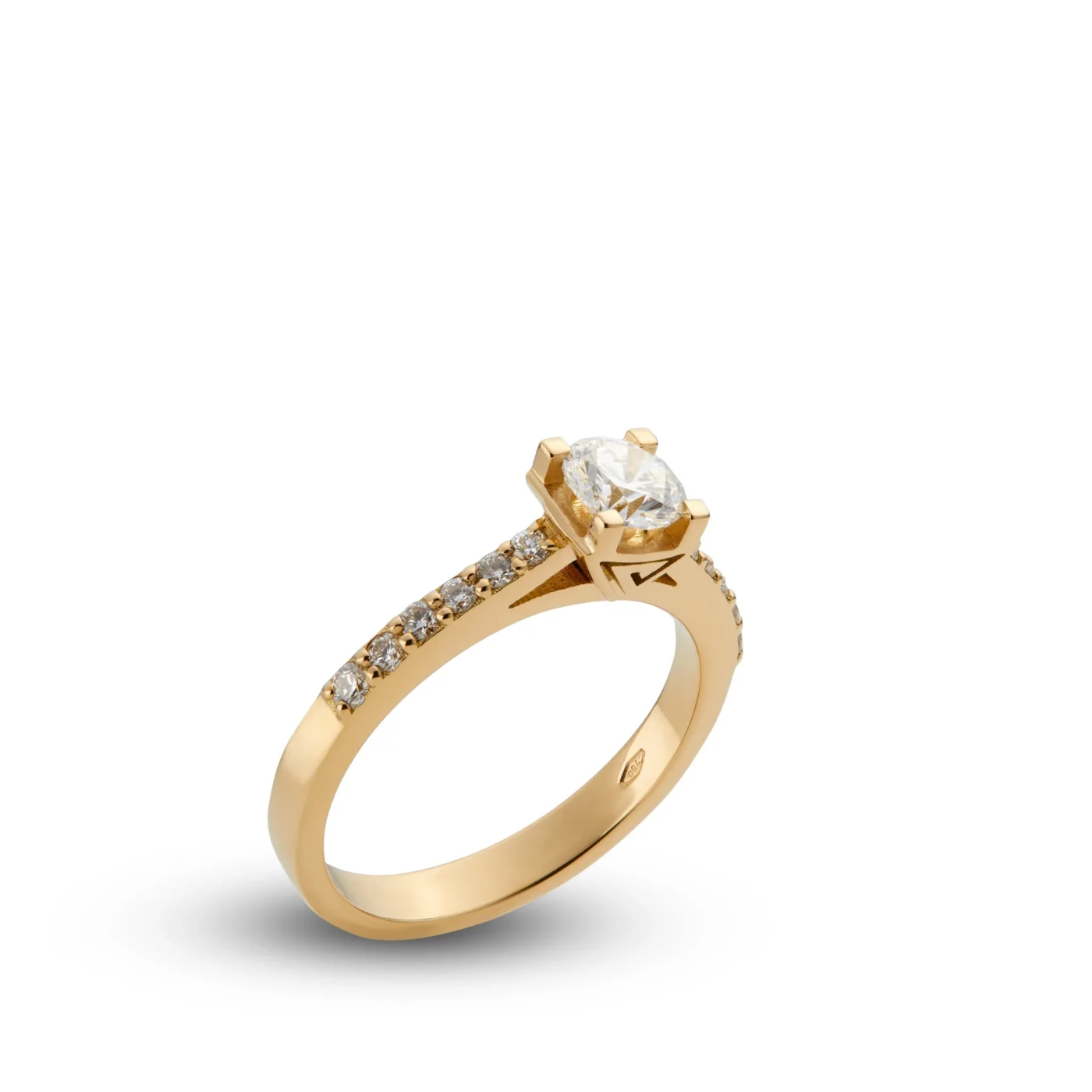 Solitario Reno Preziosi in oro giallo 18kt con diamante da 0,50 carati — vista 3