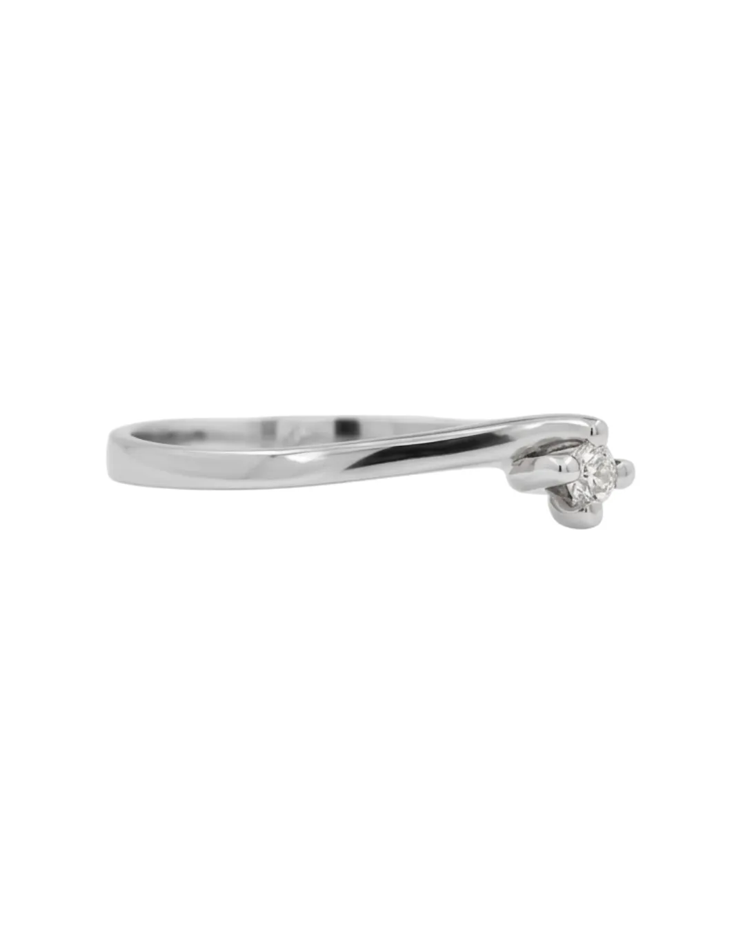 Solitario in oro bianco 18kt con diamante da 0,05 carati — vista 2