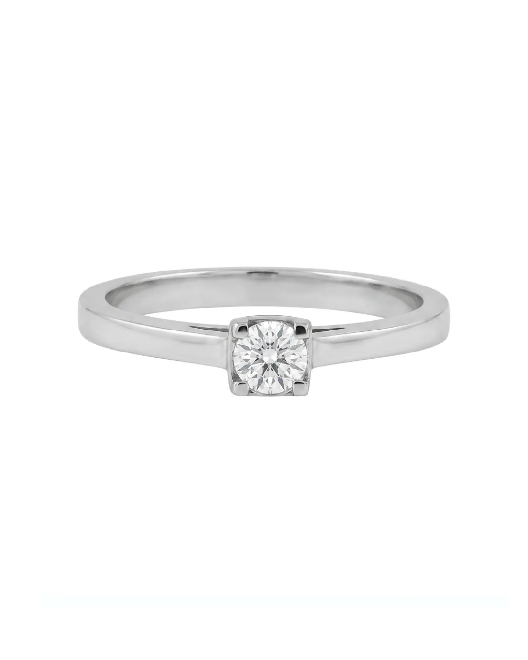 Solitario Reno Preziosi in oro bianco 18kt con diamante da 0,20 carati