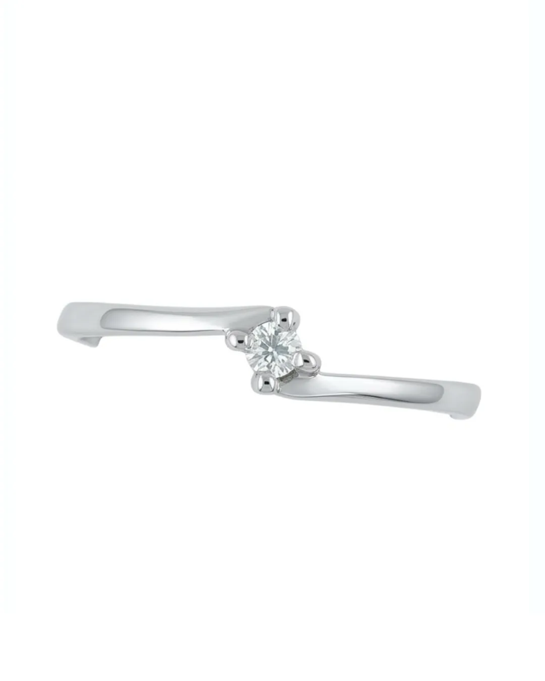 Solitario in oro bianco 18kt con diamante da 0,05 carati — vista 3