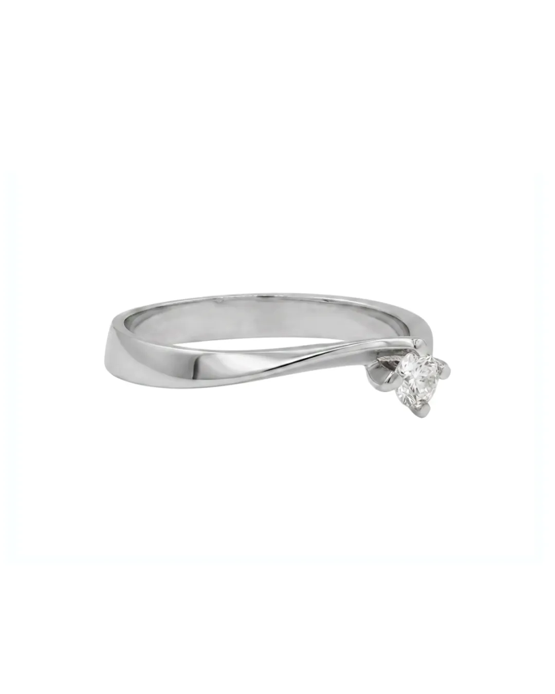 Solitario in oro bianco 18kt con diamante da 0,14 carati — vista 2