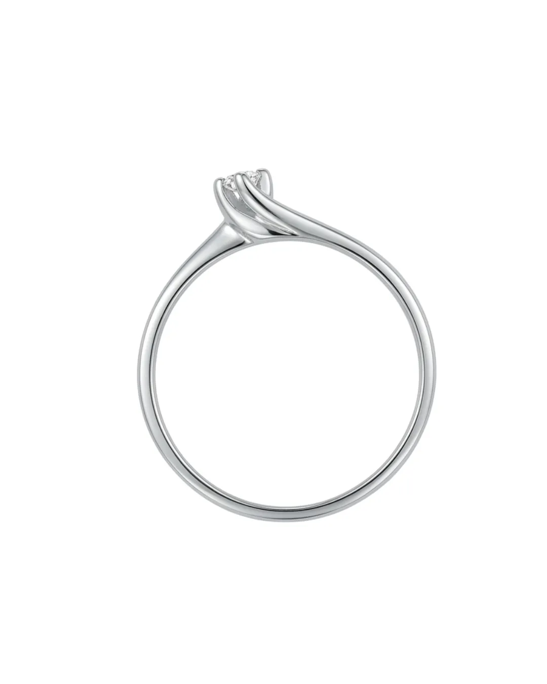 Solitario in oro bianco 18kt con diamante da 0,05 carati — vista 4