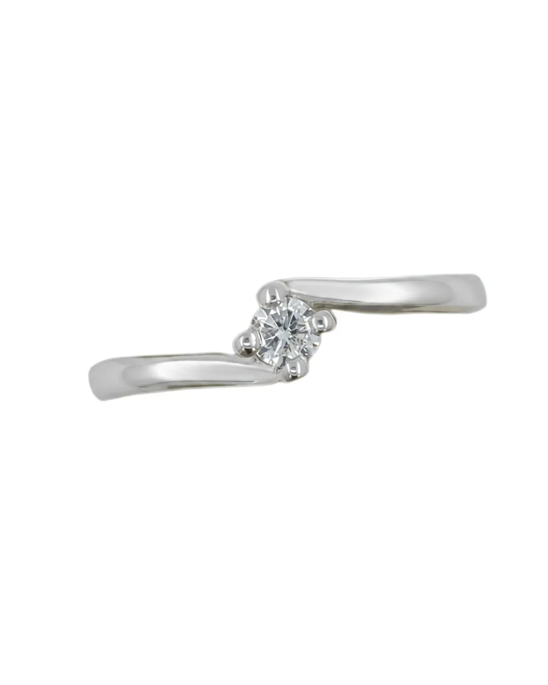Solitario in oro bianco 18kt con diamante da 0,14 carati — vista 4