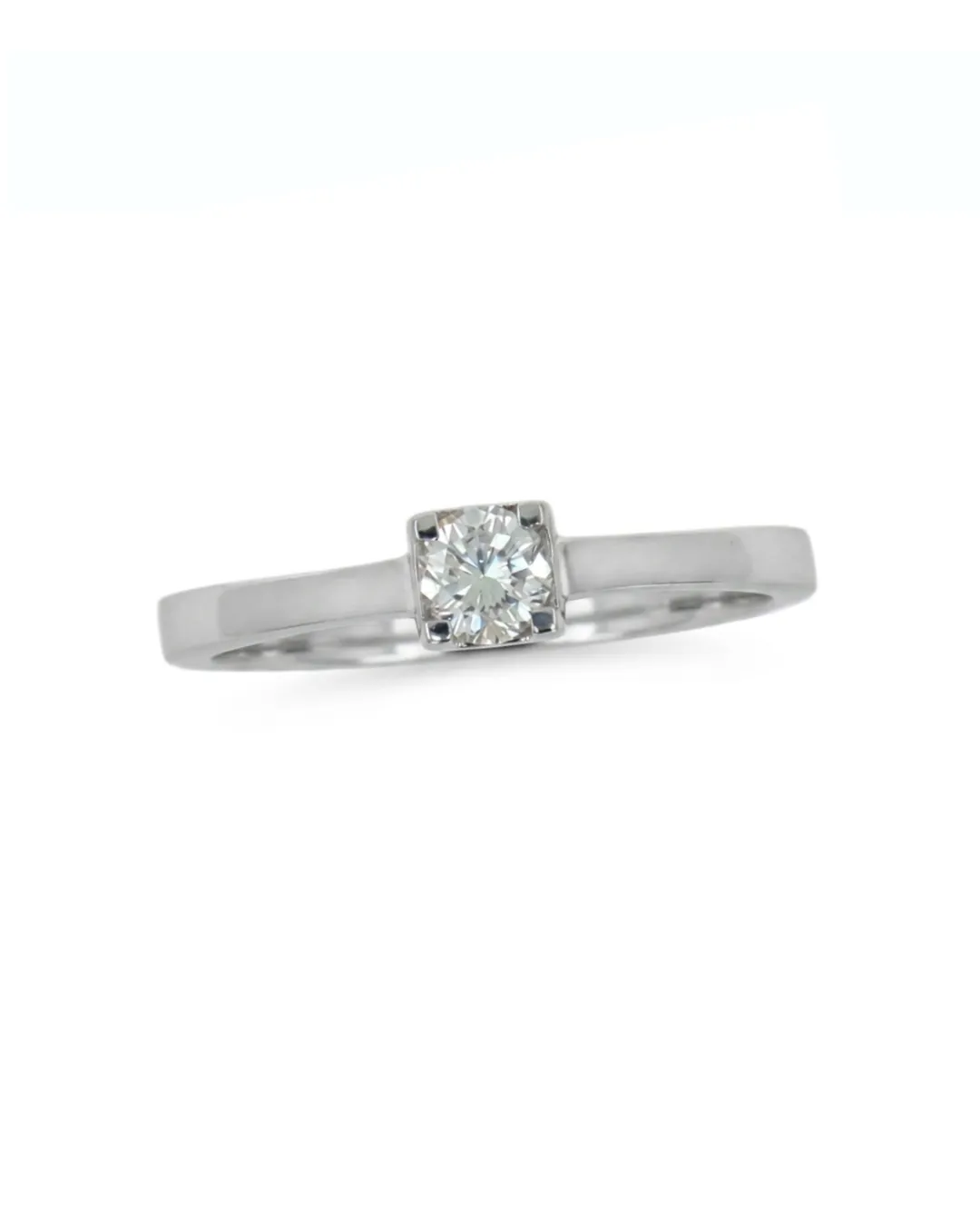 Solitario Reno Preziosi in oro bianco 18kt con diamante da 0,20 carati — vista 3