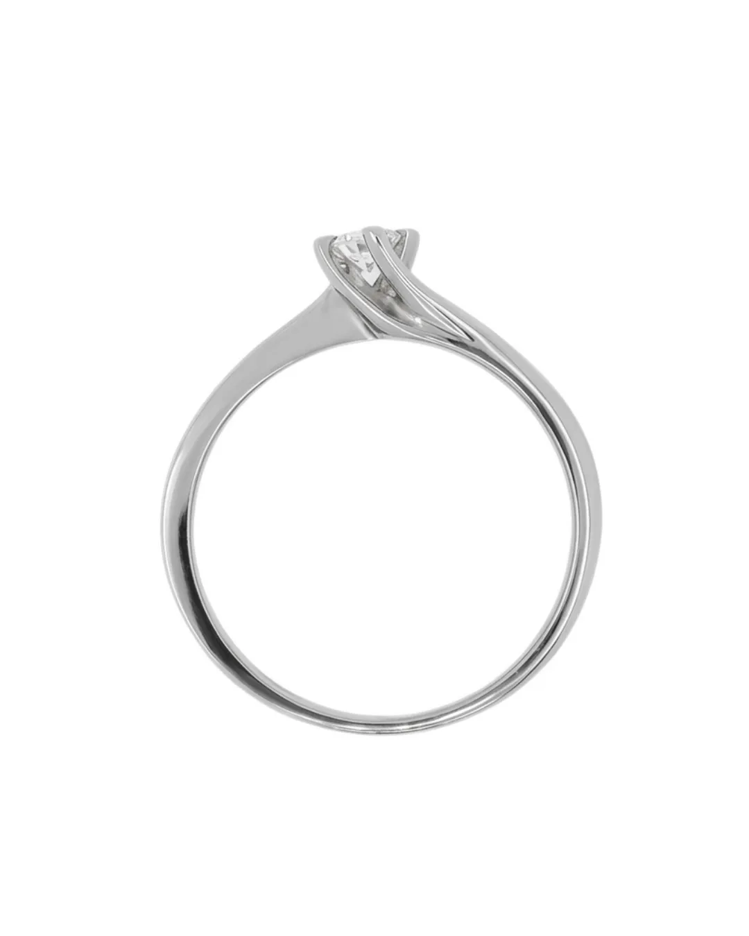 Solitario in oro bianco 18kt con diamante da 0,14 carati — vista 3