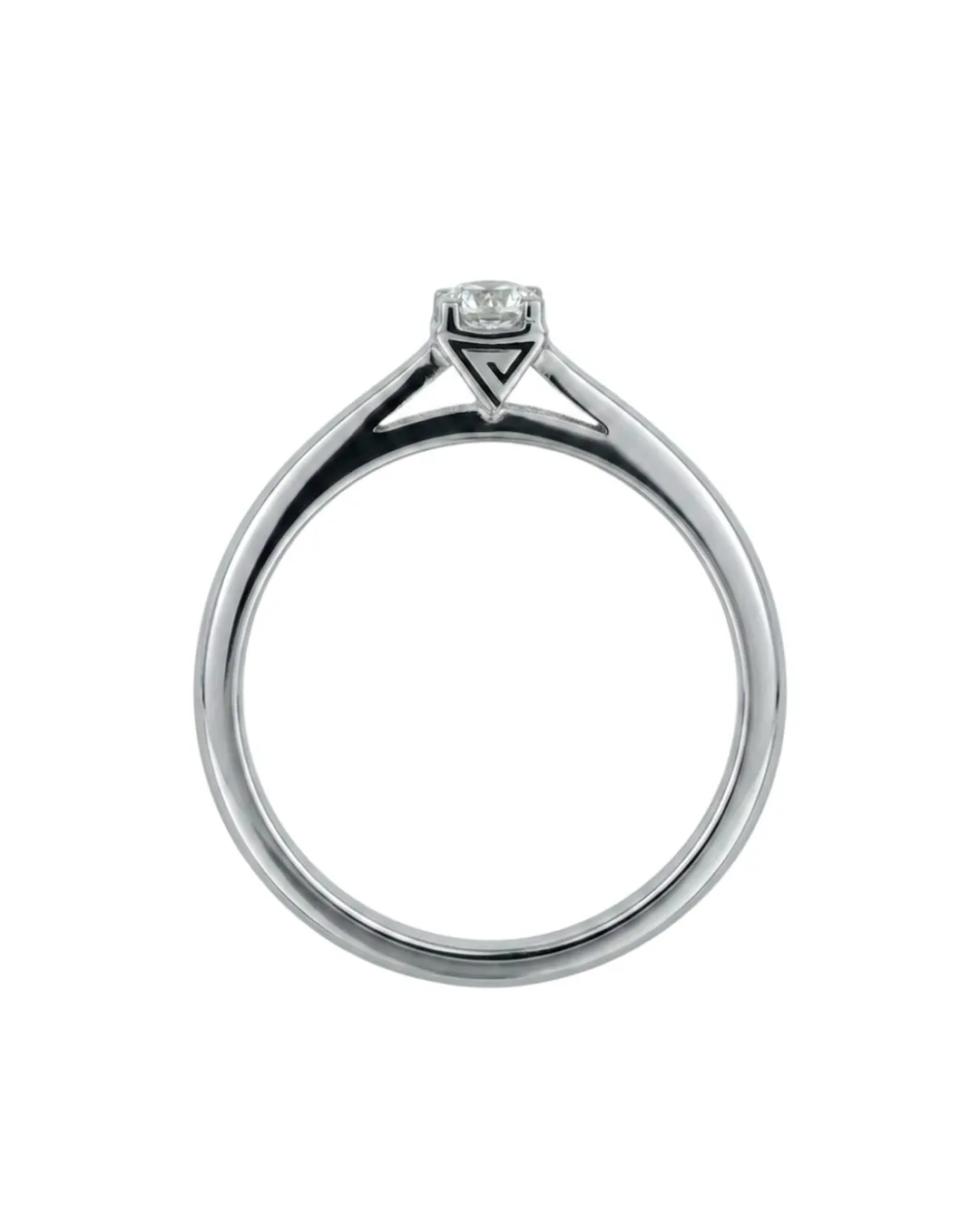 Solitario Reno Preziosi in oro bianco 18kt con diamante da 0,20 carati — vista 4