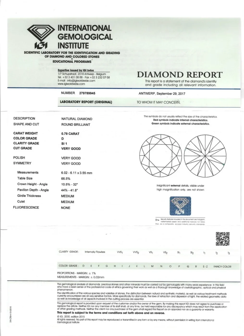 Solitario Reno Preziosi in oro bianco con diamante da 0,79 carati — vista 6