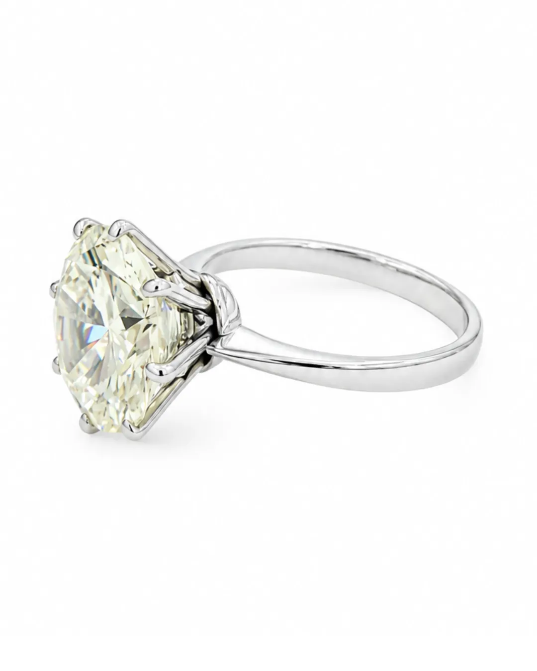 Solitario in oro bianco 18kt con diamante da 4,45 carati, foto 2 di 4