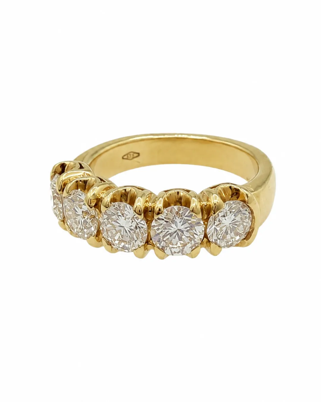 Anello in oro giallo 18kt con diamanti brillanti, foto 2 di 4