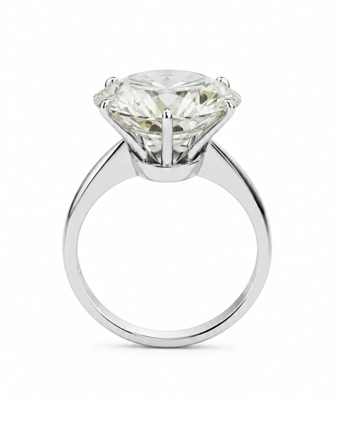 Solitario in oro bianco 18kt con diamante da 4,45 carati, foto 3 di 4