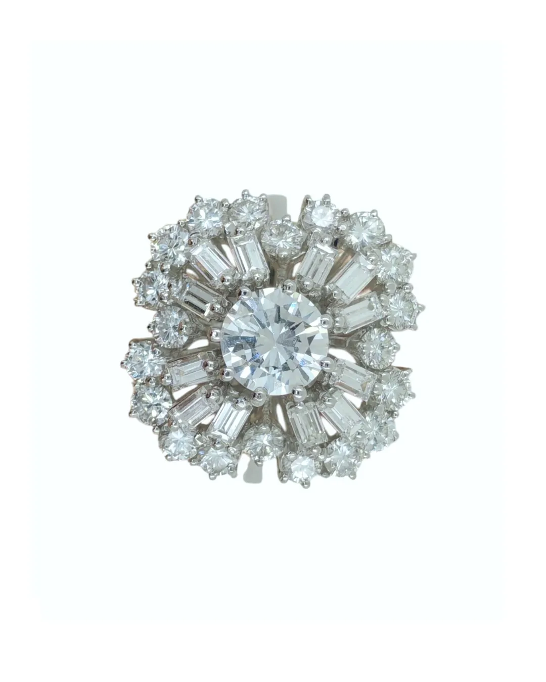 Anello in oro bianco 18kt con diamanti naturali, diamante centrale da 0,94 carati, foto 4 di 4