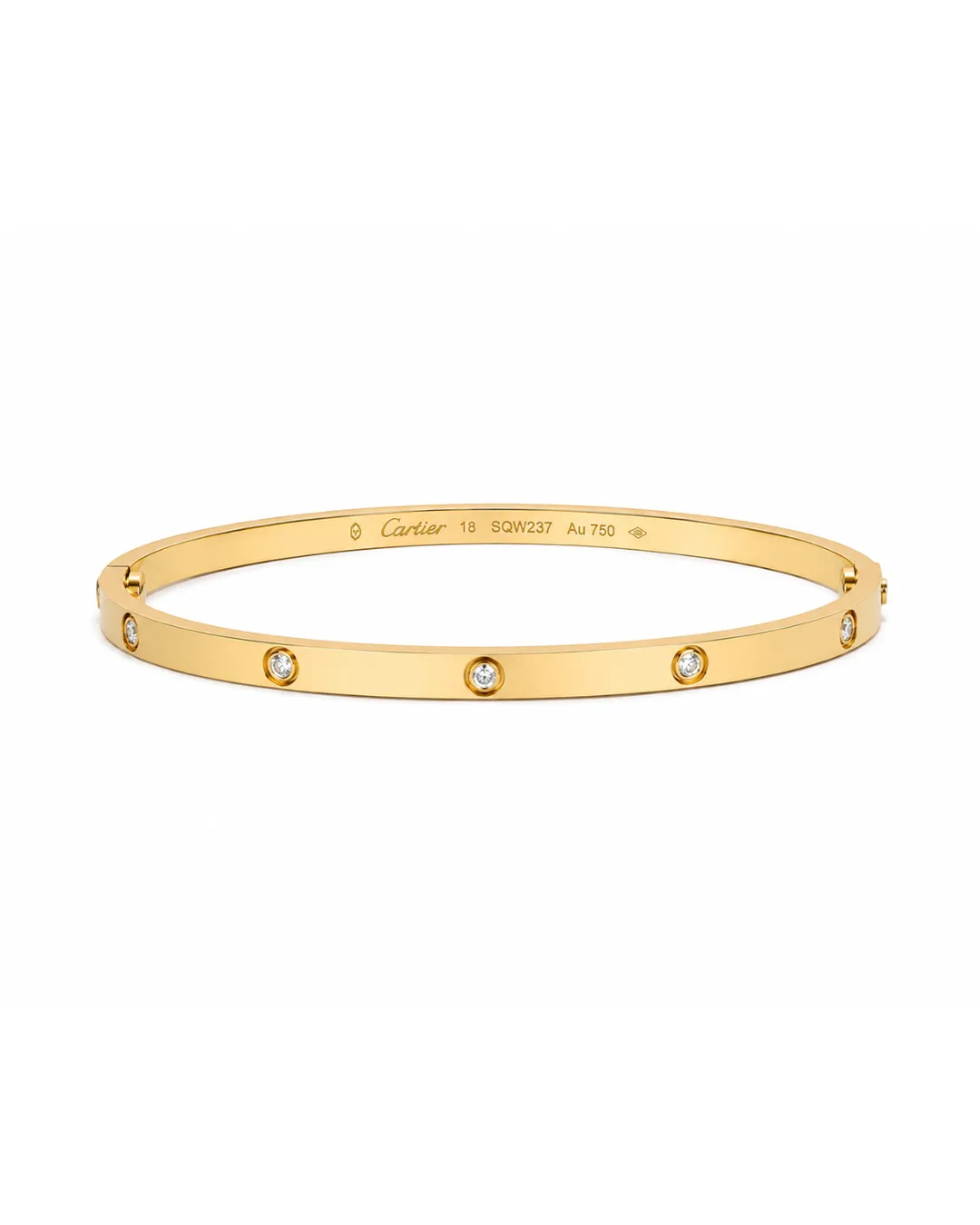 Bracciale Cartier Love in oro giallo 18kt con diamanti brillanti, foto 3 di 5