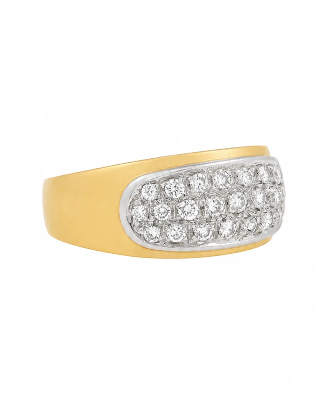 Anello a fascia in oro giallo 18kt con diamanti brillanti, foto 2 di 5